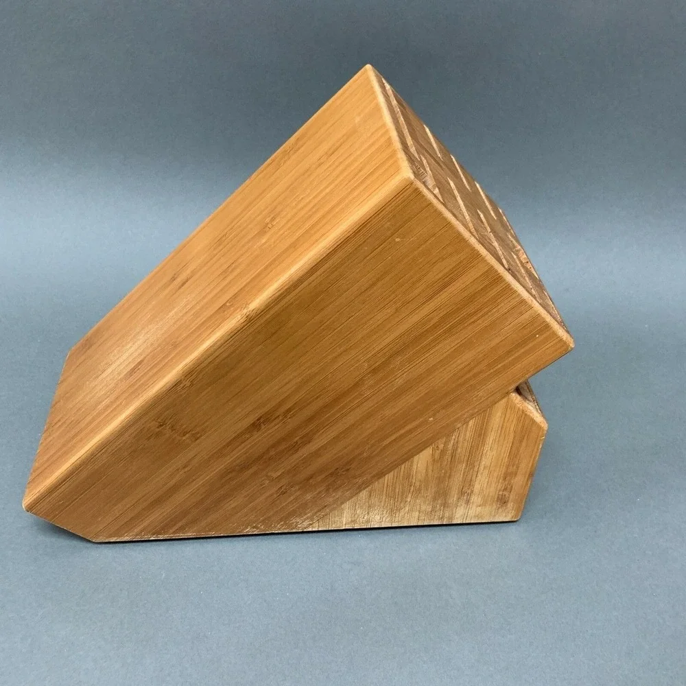 Wooden Knife Block Stand Cutlery Storage Organizer 19 Slots‎ Brown 9